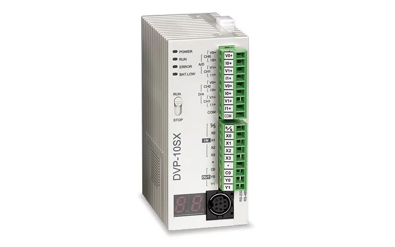 DVP10SX11T Контроллер: 4DI, 2DO, 2AI, 2AO (Transistor), 24V DC Power, SLIM